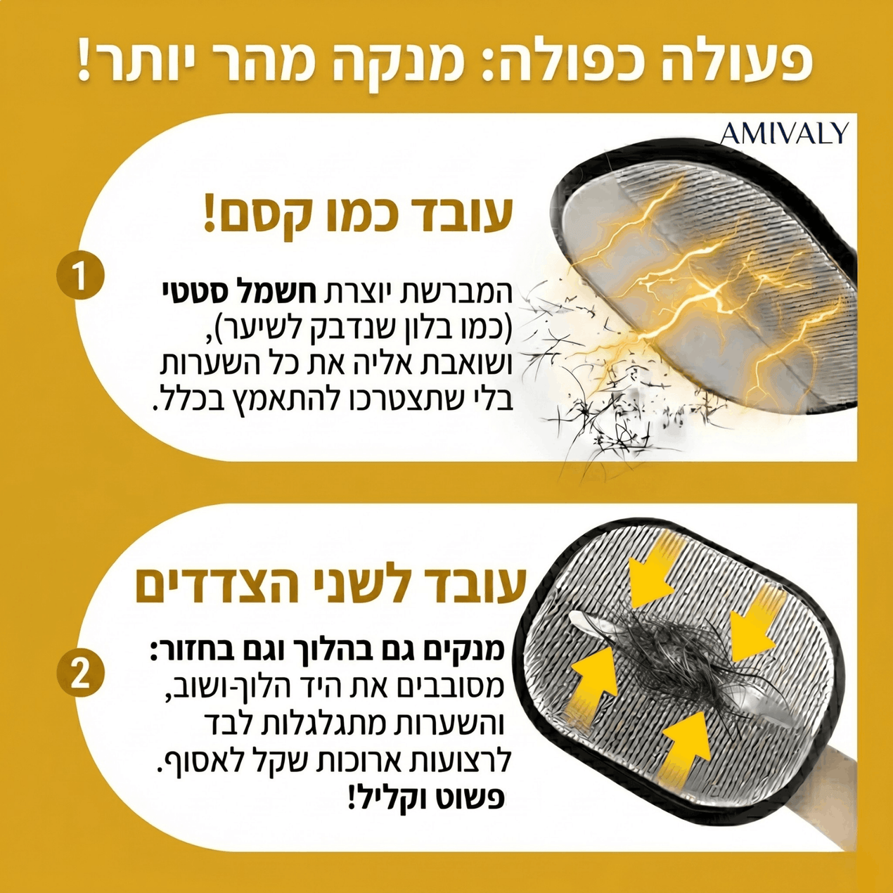כפפת הקסם לניקוי פרווה מבית AMIVALY
