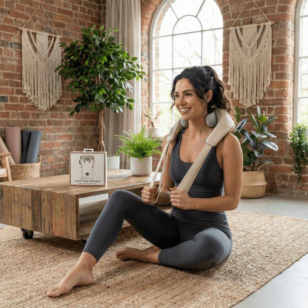 מכשיר העיסוי החכם לצוואר מבית AMIVALY